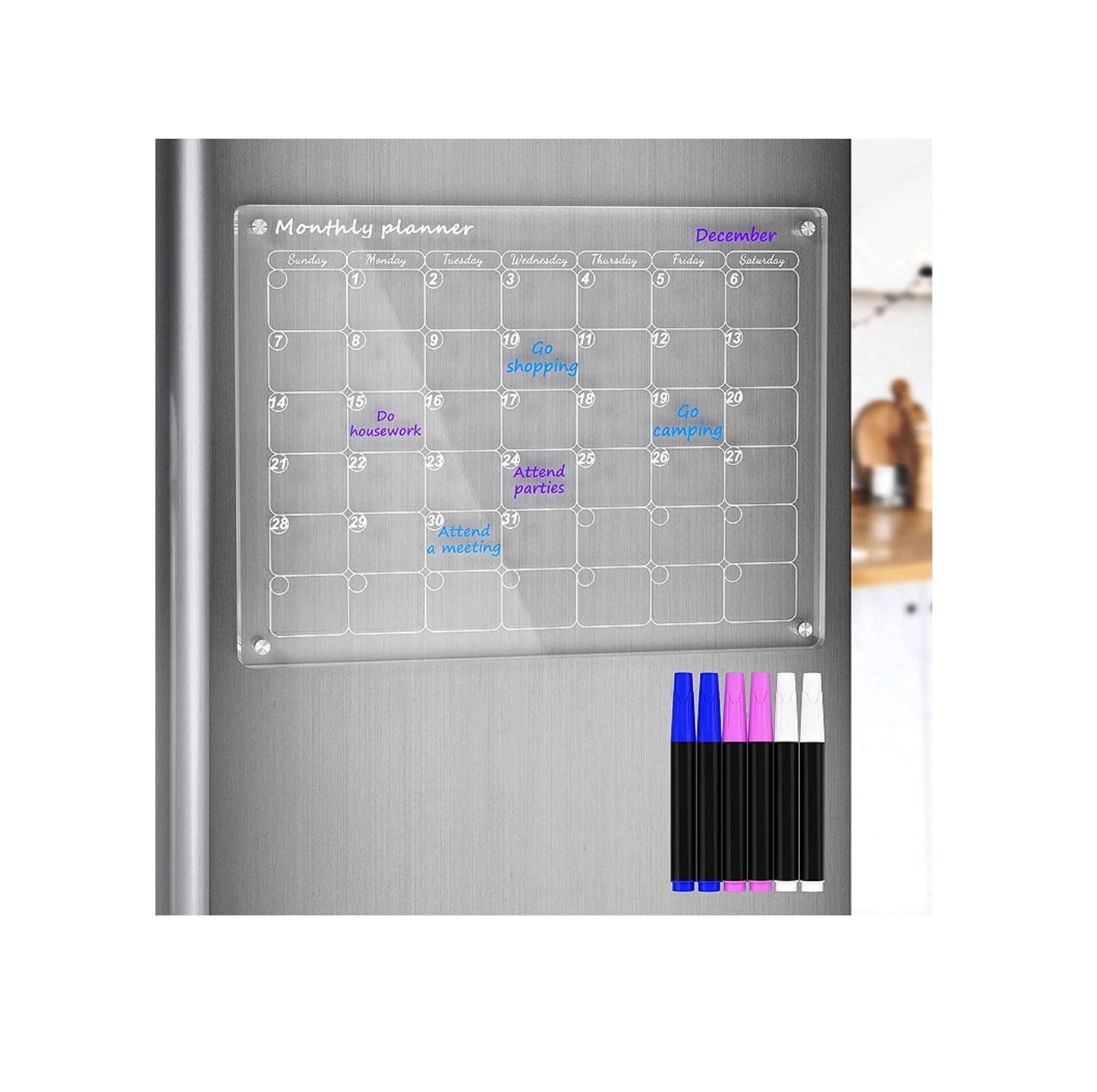 Acrylic Magnetic Dry Erase Board Calendar